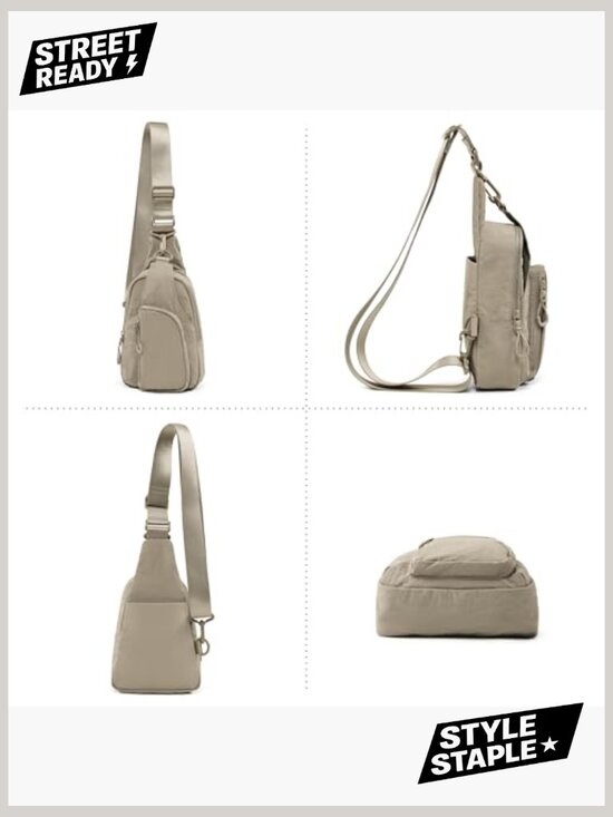 Sling Bag Adjustable Straps Crossbody Chest Lightweight Backpack Travel Hiking